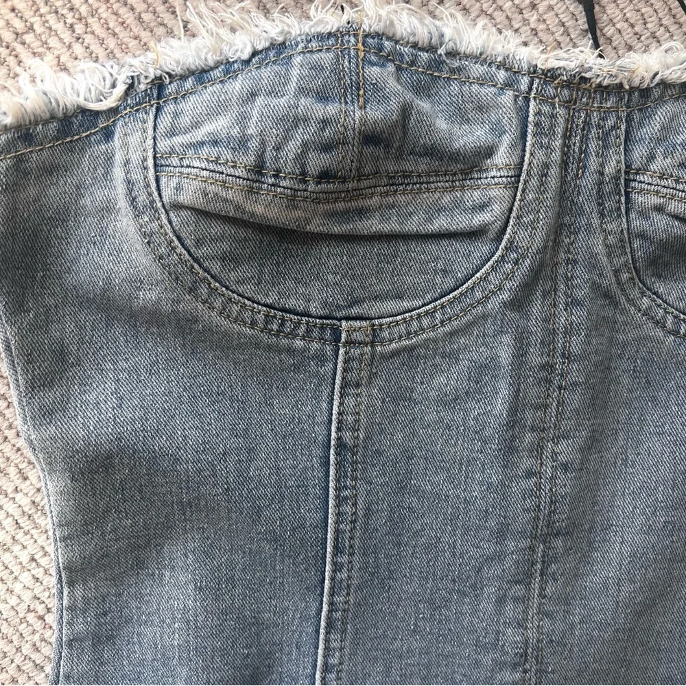 Cider Denim Dress  Strapless Light Blue size M - Picture 9 of 10